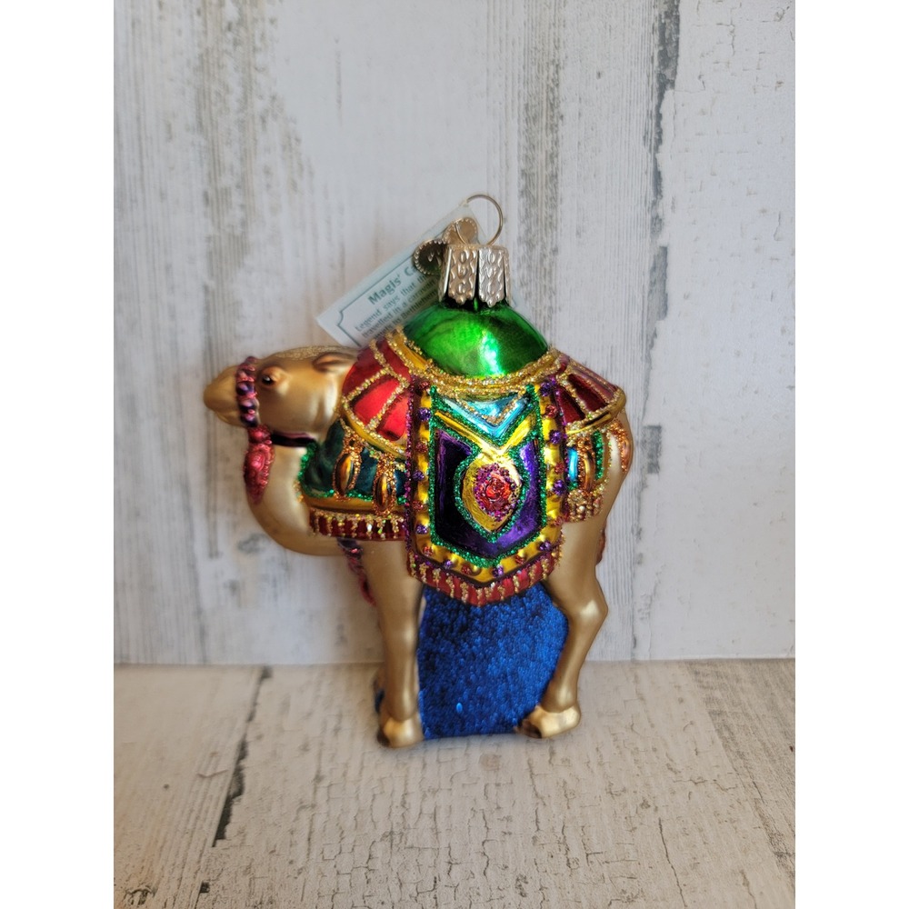 OWC Magis' Camel glass vintage ornament Xmas glitter unique home
